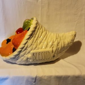Rae Dunn ceramic BLESSED Cornucopia